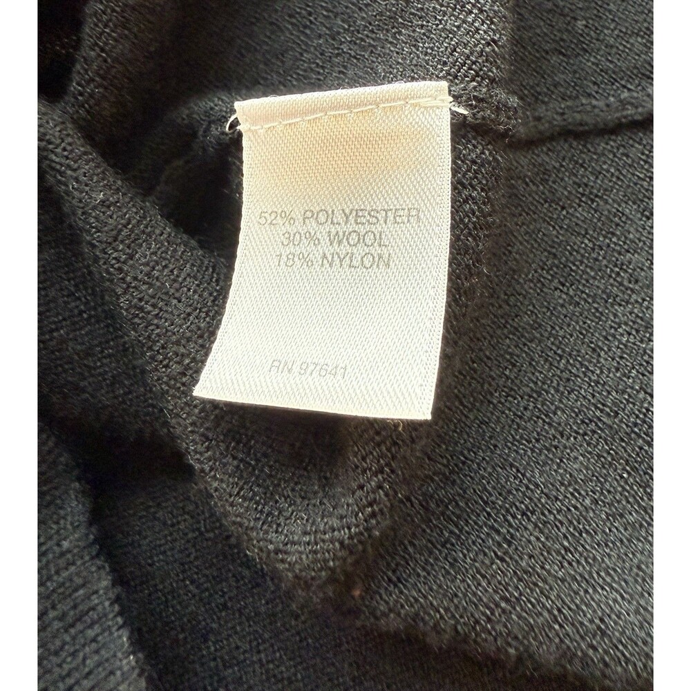 J Jill Long Sweater Cardigan Duster Small Black Button Front V-Neck Wool Blend - Picture 4 of 9